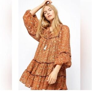 Free People Floral Dress with Ruffle Details